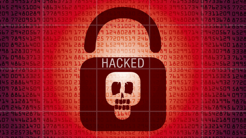 Lock icon with Hacked text on in
